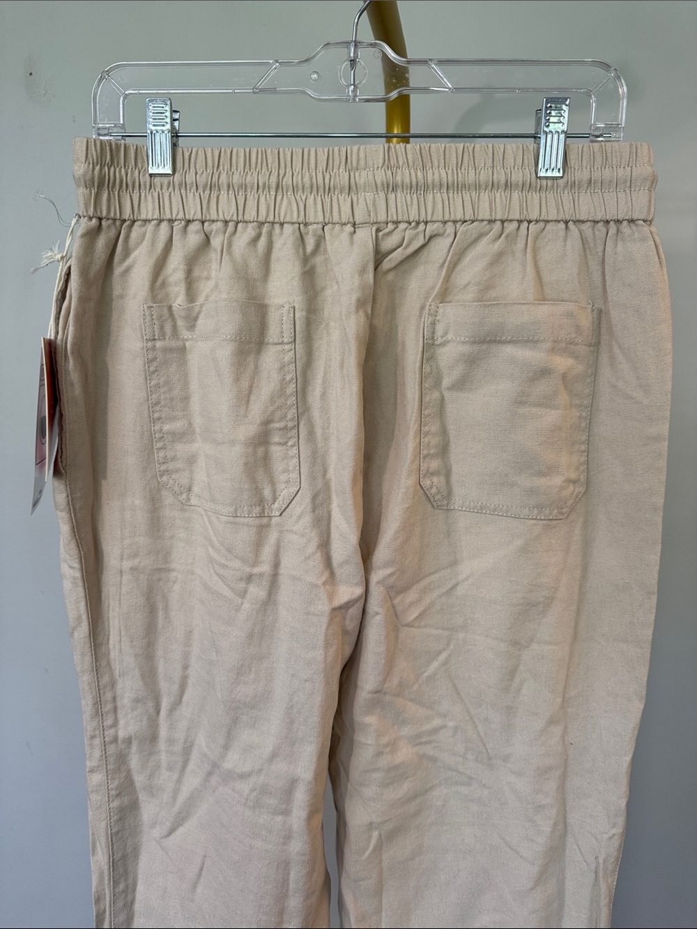 Cl Sono Linen-Effect Drawstring ankle pants in Beige NWT XL - Picture 8 of 14